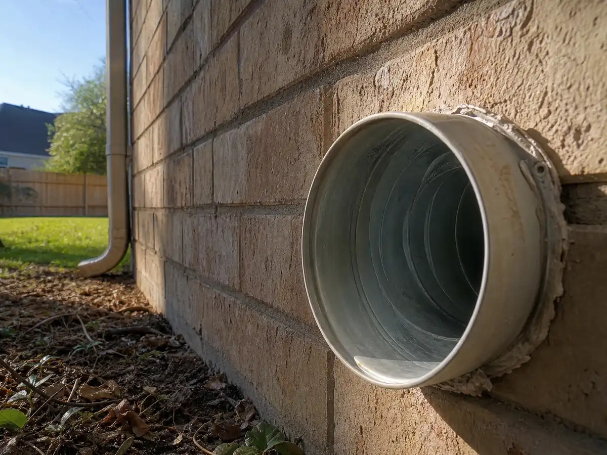 Clear dryer vent hood back in service — completed job in Houston, TX